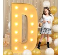 Letra D gigante con luz LED de 120cm-4ft, letrero de marquesina con mosaico iluminado, lámparas de letras LED para el día de San Valentín, cumpleaños, Navidad, Año Nuevo