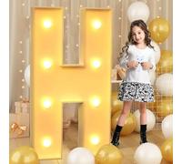 Letra H gigante con luz LED de 70 cm, letrero iluminado de marquesina de mosaico, lámparas LED para el día de San Valentín, cumpleaños, Navidad, Año Nuevo