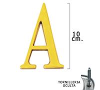 Letra latón ''a'' 10 cm. con tornilleria oculta (blister 1 pieza)
