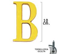 Letra latón ''b'' 10 cm. con tornilleria oculta (blister 1 pieza)