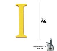 Letra latón ''i'' 10 cm. con tornilleria oculta (blister 1 pieza)