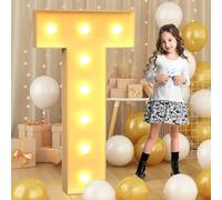 Letra T gigante con luz LED de 120cm-4ft, letrero iluminado de marquesina de mosaico, lámparas de letras LED para el día de San Valentín, cumpleaños, Navidad, Año Nuevo