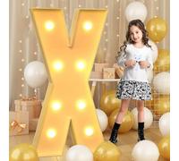 Letra X gigante con luz LED de 100 cm, letrero iluminado con mosaico, lámparas LED para el día de San Valentín, cumpleaños, Navidad, Año Nuevo