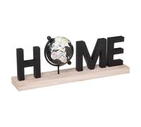 Globo terráqueo negro en panel de madera MDF 36x8.5x13.5cm
