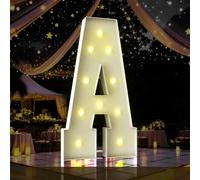 Letras iluminadas de marquesina de 4 pies, letras de marquesina de 4 pies de alto, letrero LED grande para fiestas, decoraciones de cumpleaños, graduación, graduación, baby shower (letra A)