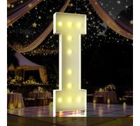 Letras iluminadas de marquesina de 4 pies, letras de marquesina de 4 pies de alto, letrero LED grande para fiestas, decoraciones de cumpleaños, graduación, graduación, baby shower (letra I)