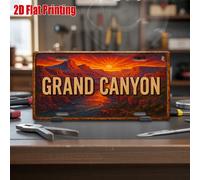 Letrero con diseño de la escena del atardecer del Gran Canyon - Placa de metal vintage duradera para decoración de pared, arte de pared para el hogar, oficina, bar o la cueva del hombre 1 15x30cm