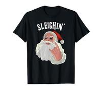 Letrero con Forma de Cuerno con Forma de Trineo con Forma de Papá Noel Camiseta