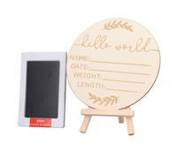 Letrero de Anuncio de Nacimiento de Bebé, Recuerdos de Letrero de Nacimiento de Bebé de Madera con Almohadilla de Tinta, Letrero de Anuncio de Bebé de Madera para Manos y