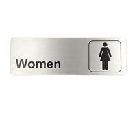 Letrero De Baño Placa de identificación señalización baño, autoadhesiva Metal aluminio, resistente a la corrosión y al agua for hombres mujeres