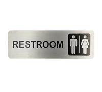 Letrero De Baño Placa de identificación señalización baño, autoadhesiva Metal aluminio, resistente a la corrosión y al agua for hombres mujeres