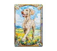 Letrero de hojalata vintage para pared, decoración de pared, regalo, perro Weimaraner, arte para jardín, letrero para el hogar, oficina, garaje, fácil instalación, material 100% aluminio duradero, le