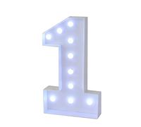 Letrero De Luces LED Blancas Frías Con Números, Letras Combinables For Bodas, Cumpleaños, Aniversarios, Fiestas, Lámpara De Cartón, Decoración For El Hogar Y Graduación(Number 1,120cm/4ft)