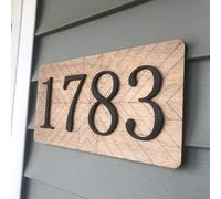 Letrero de madera personalizado con número de casa en 3D con nombre de calle fuente moderna para exteriores dirección horizontal letrero de dirección de tienda placa de dirección personalizada