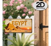 Letrero de matrícula de las Pirámides de Egipto - Placa de metal duradera estilo vintage para decoración de pared, arte de pared para el hogar, oficina, bar o la cueva del hombre 1 15x30cm