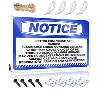 Letrero de metal decorativo mecánico para tienda, decoración de viaje, interior y exterior, metal | Aviso de advertencia humorístico de petróleo crudo, peligro de petróleo/rústico duradero placa de