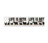 Letrero de metal vintage con texto en inglés "Life Is Better On The Farm" para decoración de pared interior y exterior, póster de metal retro de 4 x 16 pulgadas