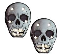 Letrero Halloween 6 luces led, letrero decoración Halloween, mesa o pared, cartel Halloween a pilas, letrero uso interior fiestas Halloween casa, escaparate, colegio LolaHome Set of 2 gray skull model