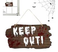 Letrero Halloween Puerta Principal Colgante De Advertencia Terror Casa