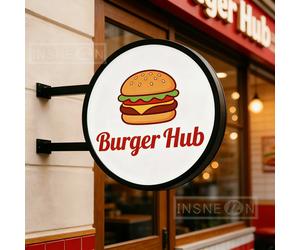 Letrero LED de Neón Personalizado para Hamburguesería, Caja de Luz Exterior para Pared, Letrero de Acrílico/Metal con Letras Personalizadas para Publicidad de Logotipos Comerciales