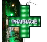 Letrero Led Médico En Forma De Cruz De 60x60 Cm, 13 W, Con Cadena Metálica Para Colgar, Cable Adaptador De 150 Cm, 3 Modos De Luz, Alto Brillo Y Ahorro Energía, Ideal Hospitales Y Farmacias