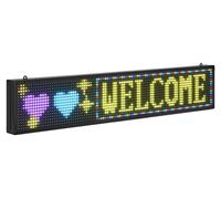 Letrero LED programable VEVOR, modelo P10, pantalla digital flexible de color completo, panel desplazante, ideal para proyectos DIY, con texto personalizado, soporte para GIF y control a través de la