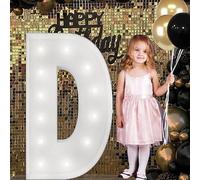 Letrero Luminoso Grande Con Números Y Letras, Blanco, Marquesina De Espuma Decorativa 90 Cm Precortada For Fiestas, Cumpleaños, Celebraciones, Aniversarios Graduaciones(D,120cm/4ft)