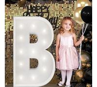 Letrero Luminoso Grande Con Números Y Letras, Blanco, Marquesina De Espuma Decorativa 90 Cm Precortada For Fiestas, Cumpleaños, Celebraciones, Aniversarios Graduaciones(B,120cm/4ft)