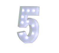 Letrero Luminoso Grande Con Números Y Letras, Blanco, Marquesina De Espuma Decorativa 90 Cm Precortada For Fiestas, Cumpleaños, Celebraciones, Aniversarios Graduaciones(Number 5,120cm/4ft)