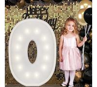 Letrero Luminoso Grande Con Números Y Letras, Blanco, Marquesina De Espuma Decorativa 90 Cm Precortada For Fiestas, Cumpleaños, Celebraciones, Aniversarios Graduaciones(O,120cm/4ft)