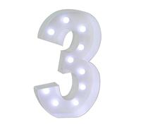 Letrero Luminoso Grande Con Números Y Letras, Blanco, Marquesina De Espuma Decorativa 90 Cm Precortada For Fiestas, Cumpleaños, Celebraciones, Aniversarios Graduaciones(Number 3,120cm/4ft)