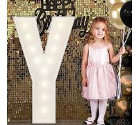 Letrero Luminoso Grande Con Números Y Letras, Blanco, Marquesina De Espuma Decorativa 90 Cm Precortada For Fiestas, Cumpleaños, Celebraciones, Aniversarios Graduaciones(Y,120cm/4ft)