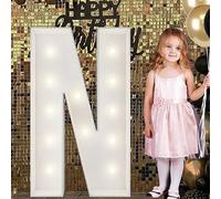 Letrero Luminoso Grande Con Números Y Letras, Blanco, Marquesina De Espuma Decorativa 90 Cm Precortada For Fiestas, Cumpleaños, Celebraciones, Aniversarios Graduaciones(N,120cm/4ft)