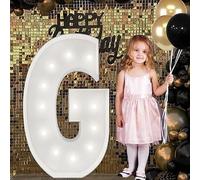 Letrero Luminoso Grande Con Números Y Letras, Blanco, Marquesina De Espuma Decorativa 90 Cm Precortada For Fiestas, Cumpleaños, Celebraciones, Aniversarios Graduaciones(G,120cm/4ft)