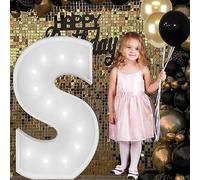 Letrero Luminoso Grande Con Números Y Letras, Blanco, Marquesina De Espuma Decorativa 90 Cm Precortada For Fiestas, Cumpleaños, Celebraciones, Aniversarios Graduaciones(S,120cm/4ft)