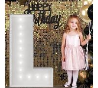 Letrero Luminoso Grande Con Números Y Letras, Blanco, Marquesina De Espuma Decorativa 90 Cm Precortada For Fiestas, Cumpleaños, Celebraciones, Aniversarios Graduaciones(L,120cm/4ft)