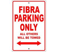 Letrero metálico decorativo de novedad con decoración de barco "Fibra Parking Only"