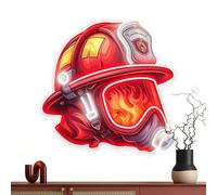 Letrero Neon Sombrero de Bombero Decoración Mural LED Ajustable Rojo
