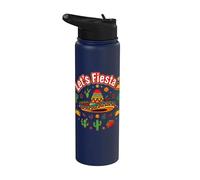 Let's Fiesta Sombrero Tacos Cinco de Mayo Party Stainless Steel Insulated Water Bottle