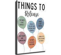 Letting Go Anxiety Positive Mindset Poster Mental Health Wall Decor for Home Living Room Bedroom Kitchen(Framed,08x12inch(20x30cm))
