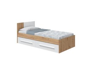 Letto per Bambini Contenitore Azalia - Dimensione Materasso 90x190 cm, Lettino Peso Supportato 90 kg Brown