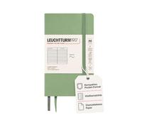 LEUCHTTURM1917 363951 Libreta Pocket (A6) 90 x 150 mm, Tapa Blanda, 123 páginas numeradas, Sage, Lineas