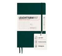LEUCHTTURM1917 367269 Libreta Medium (A5) 145 x 210 mm, Tapa Blanda, 123 páginas numeradas, Forest Green, Puntos