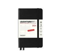 LEUCHTTURM1917 367592 Agenda diaria Pocket (A6) 2024, negro, alemán, 12 meses