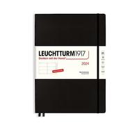LEUCHTTURM1917 367605 Master - Agenda semanal (A4+) 2024, con cuaderno adicional para direcciones y aniversarios, para direcciones y aniversarios, color negro, alemán, 12 meses