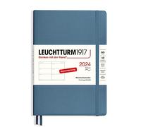 LEUCHTTURM1917 367663 Agenda semanal mediana (A5) 2024, tapa blanda, azul piedra, alemán, 12 meses