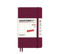LEUCHTTURM1917 367673 - Agenda semanal de bolsillo (A6) 2024, tapa blanda, color rojo, alemán, 12 meses