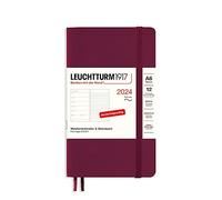 LEUCHTTURM1917 367795 - Agenda semanal y cuaderno (A6) 2024, tapa blanda, color rojo (alemán, 12 meses)