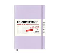 LEUCHTTURM1917 367857 Agenda semanal y cuaderno de tapa blanda tamaño mediano (A5) 2024, 18 meses, lila, alemán