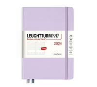 LEUCHTTURM1917 367876 Agenda diaria mediana (A5) 2024, morado, inglés, 12 meses